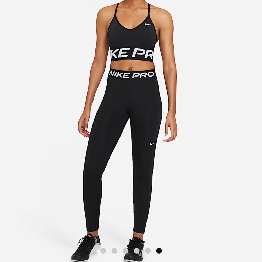 Nike Pro Women's Mid-Rise Mesh-Paneled Leggings
